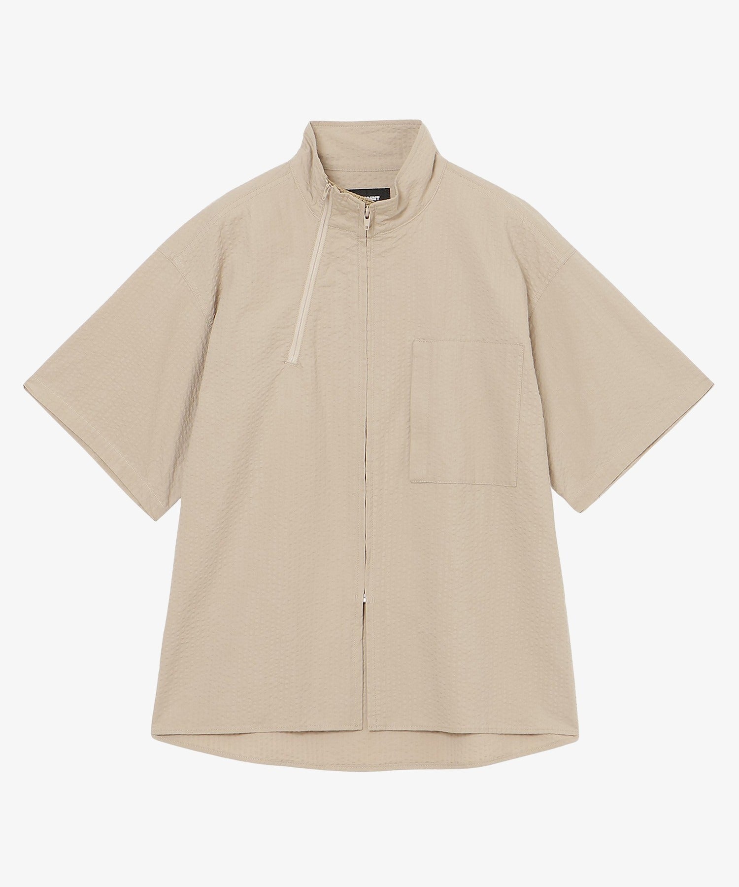 STAND COLLAR ZIP SHIRT