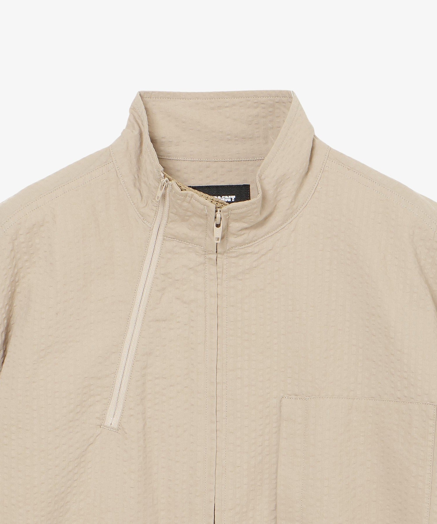 STAND COLLAR ZIP SHIRT