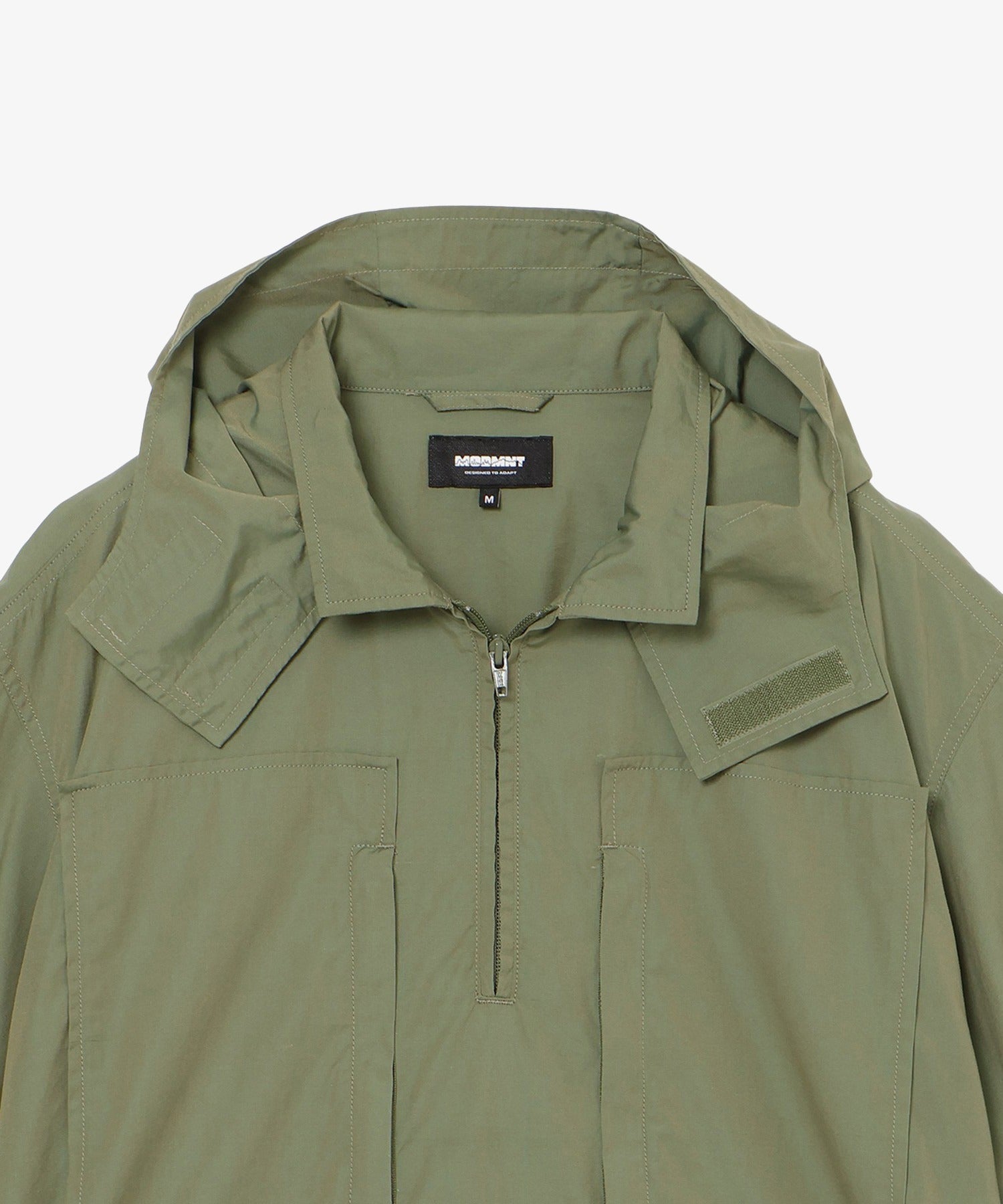 HALF ZIP HOODED SHIRT