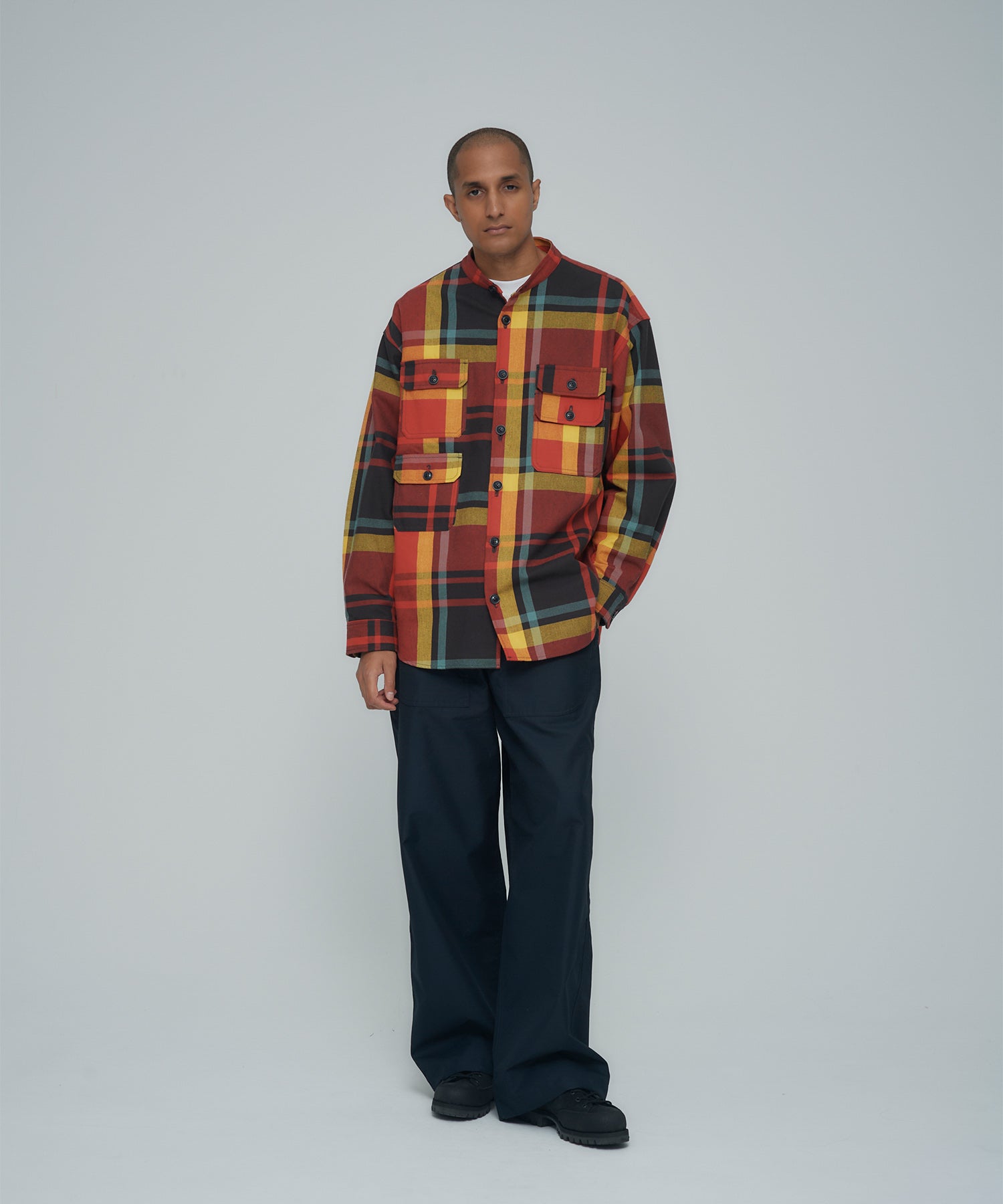 BANDED COLLAR SHIRT