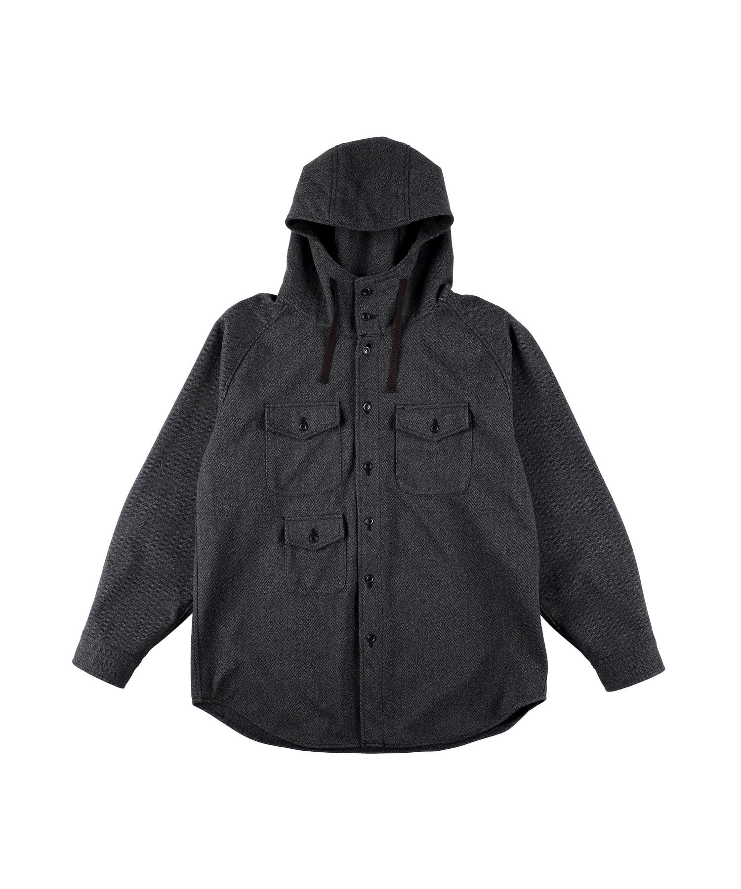 TWEED KNIT HOODED SHIRT