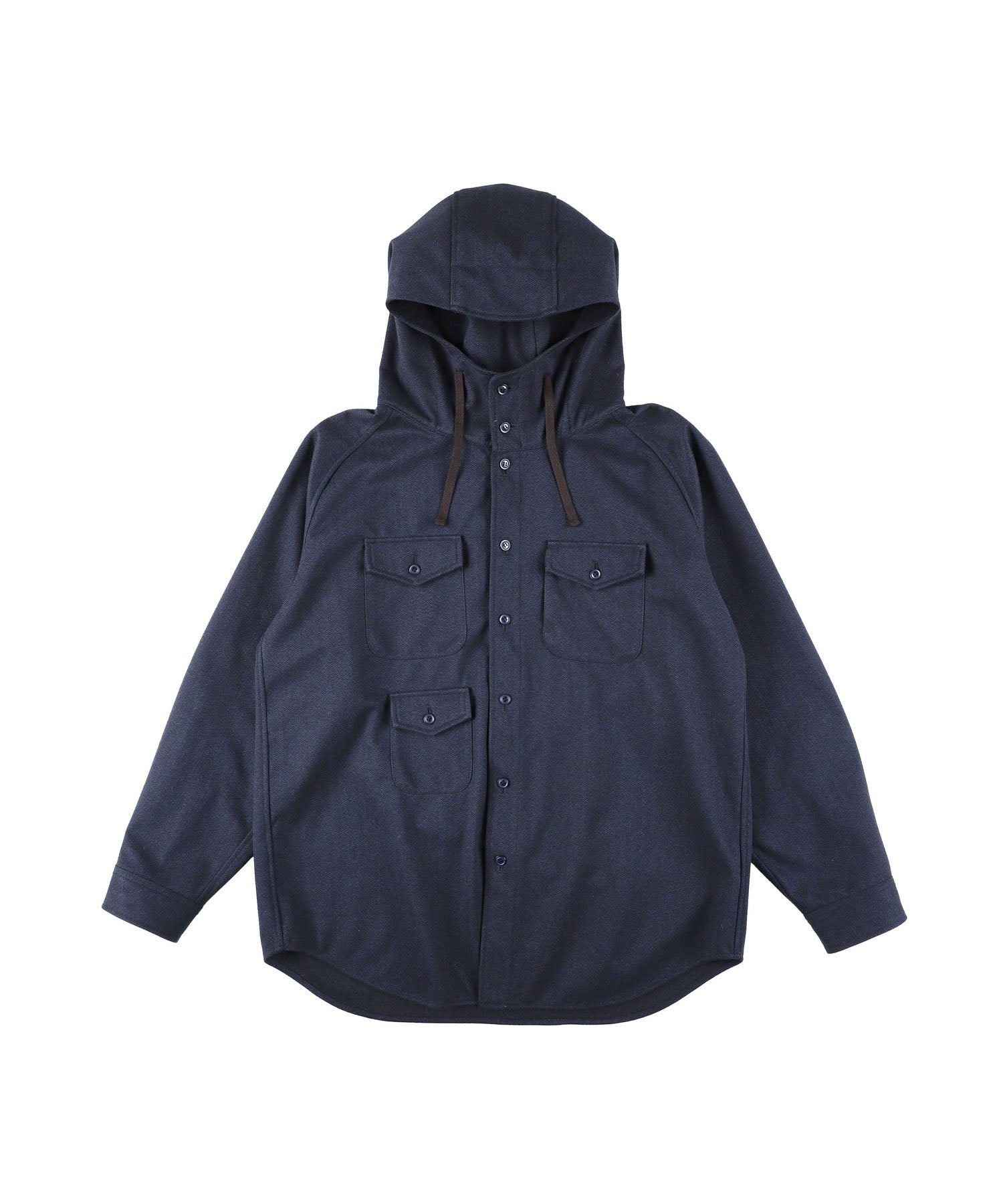 TWEED KNIT HOODED SHIRT